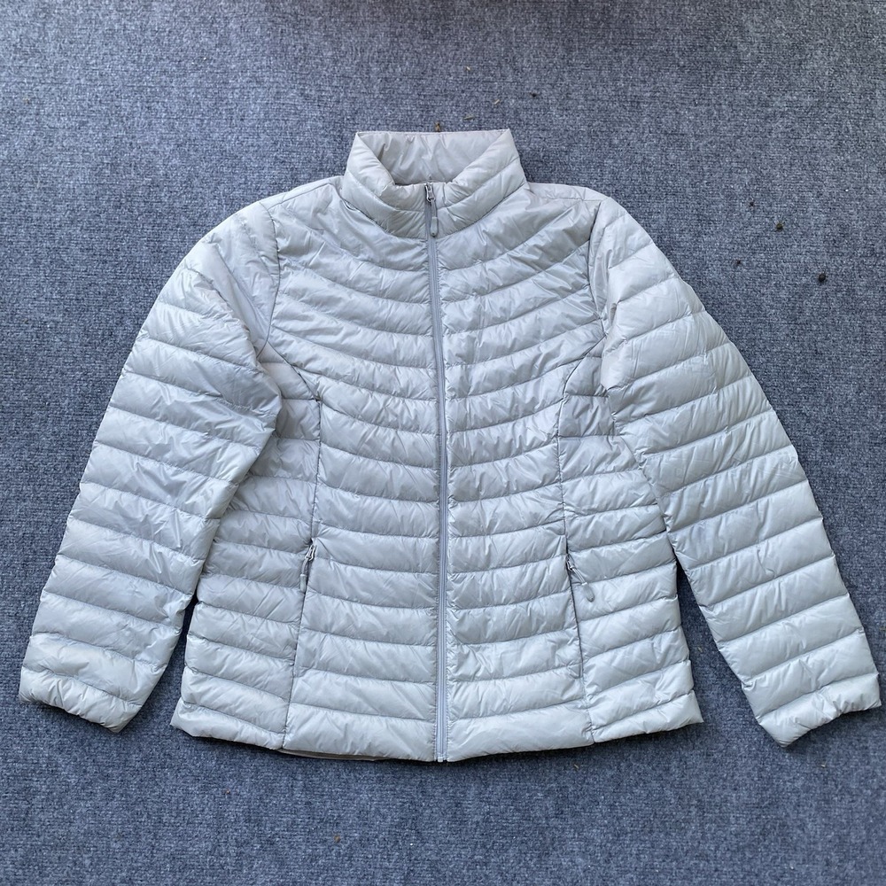 32 Degrees Heat Ultra-Light Down Puffer Jacket Size L Grey Quilted Everyday